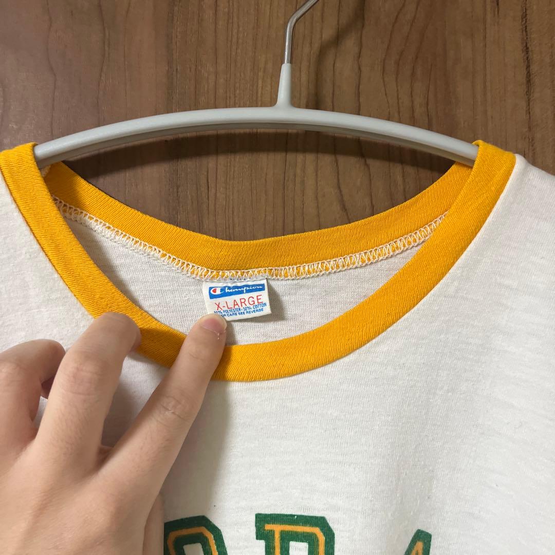 Champion 80s トリコタグTシャツ X-LARGE リンガー