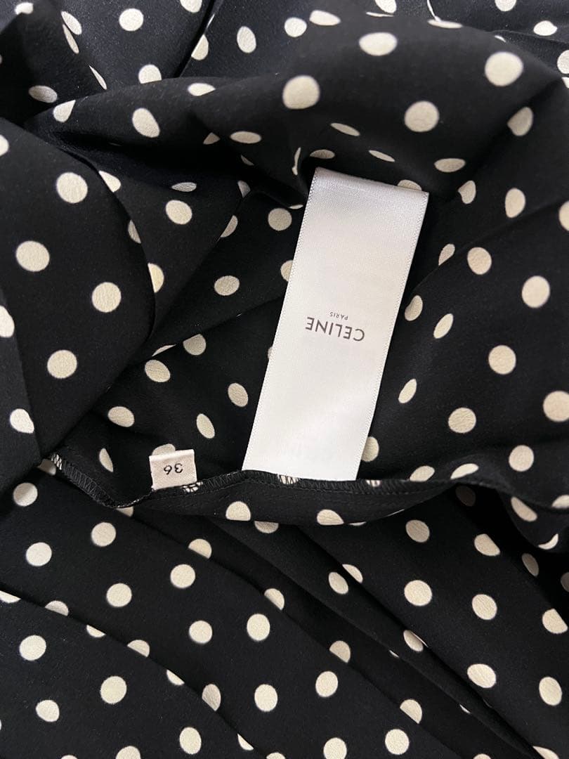 CELINE ドット柄ワンピース