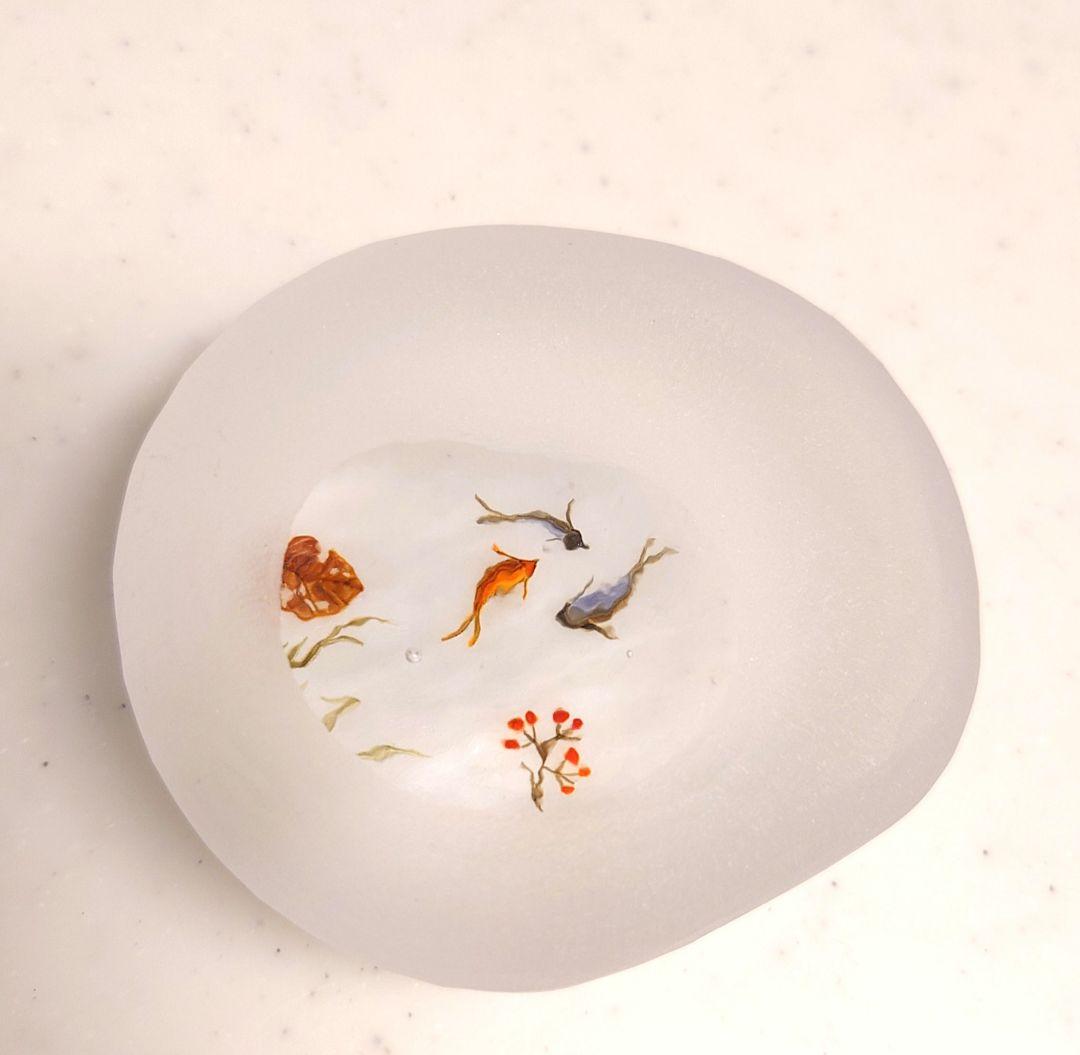 久保裕子＊石文鎮＊池文鎮＊ペーパーウェイト＊ガラス＊オブジェ