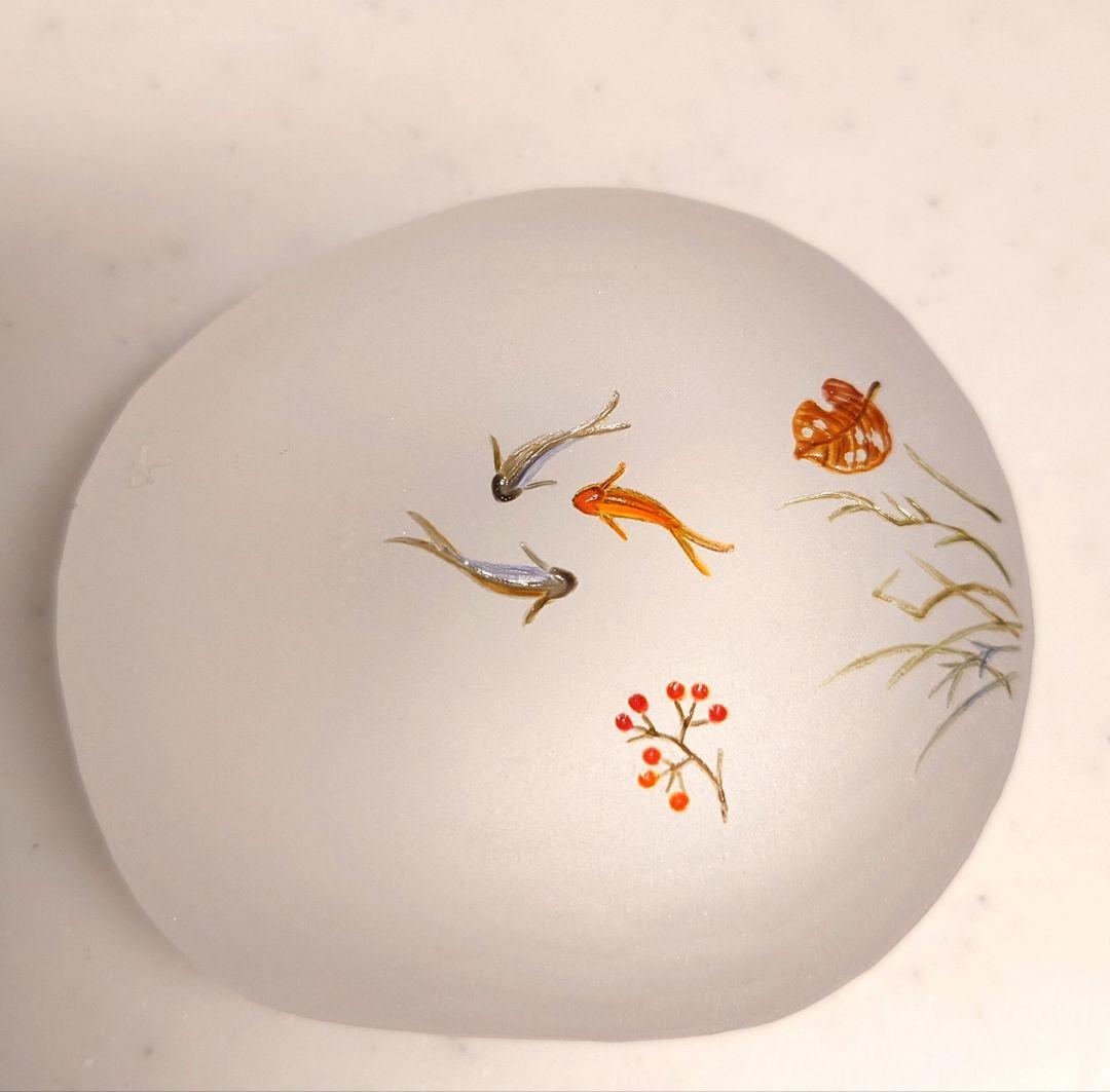 久保裕子＊石文鎮＊池文鎮＊ペーパーウェイト＊ガラス＊オブジェ