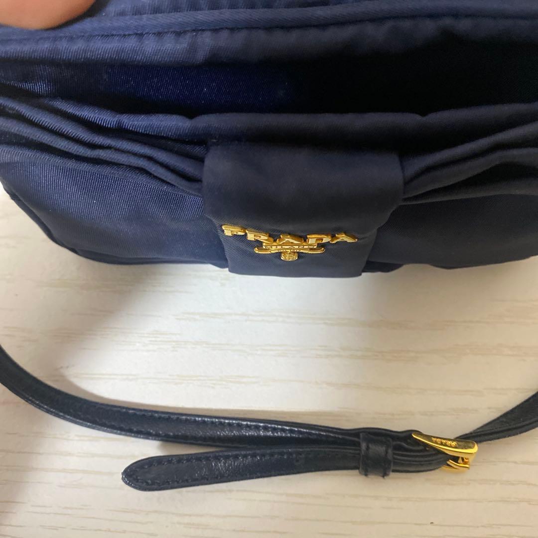 PRADA ネイビー ショルダー 1NF727 TESSUTO FIOCCO
