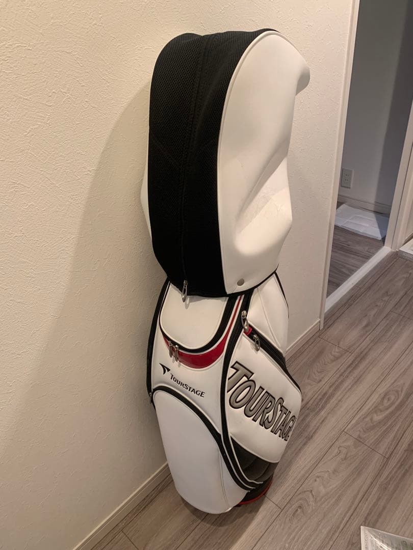 ビックバス　TOURSTAGE キャディバッグ ホワイト/ブラック