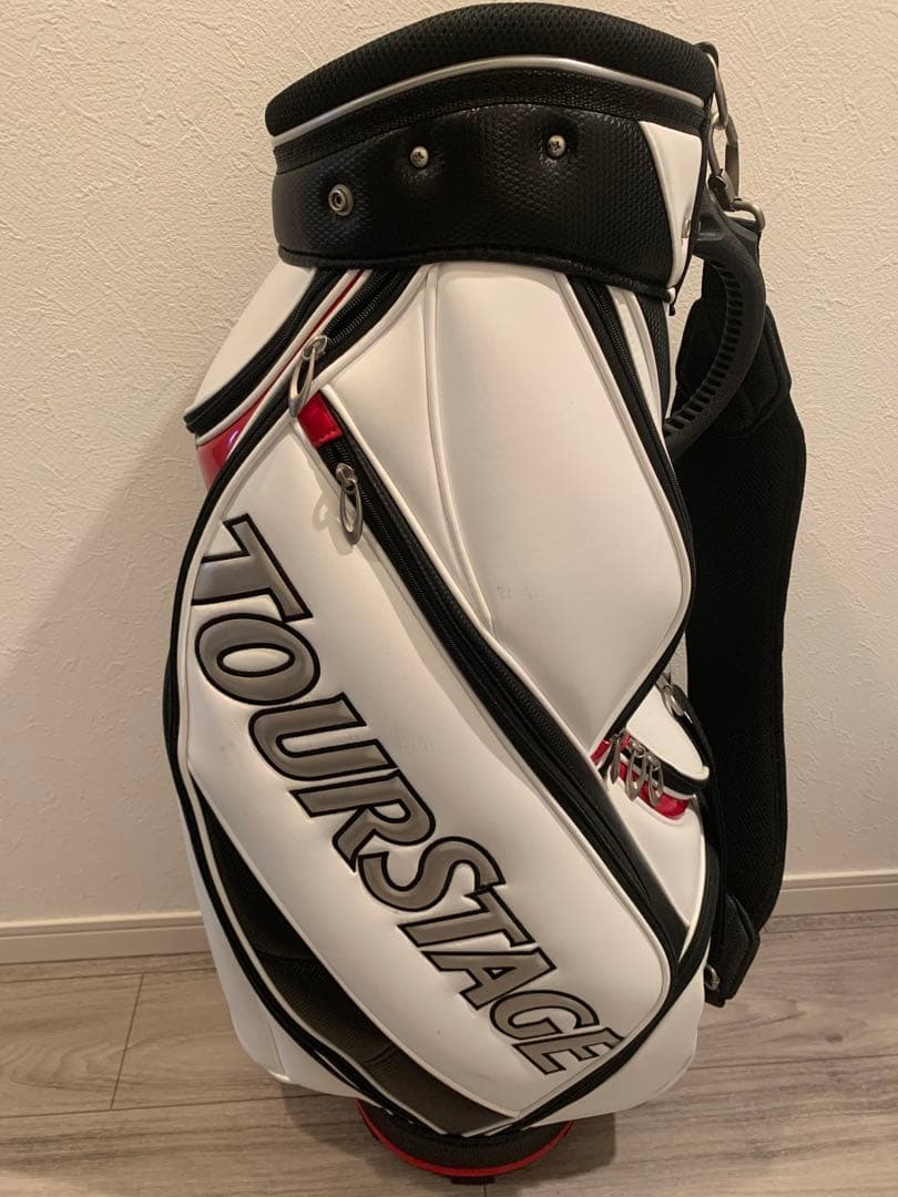 ビックバス　TOURSTAGE キャディバッグ ホワイト/ブラック