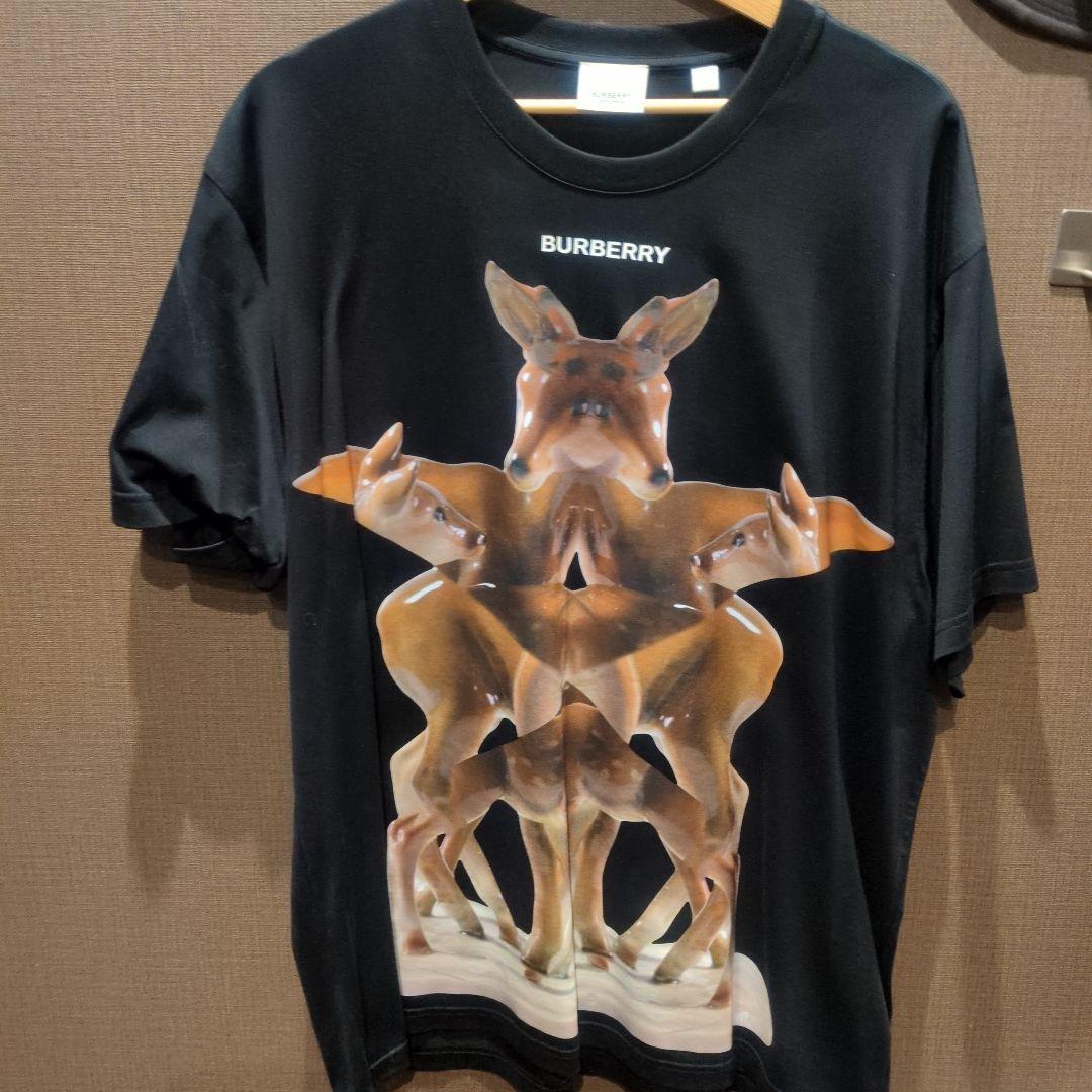 BURBERRY 動物プリント Tシャツ Lサイズ ブラック