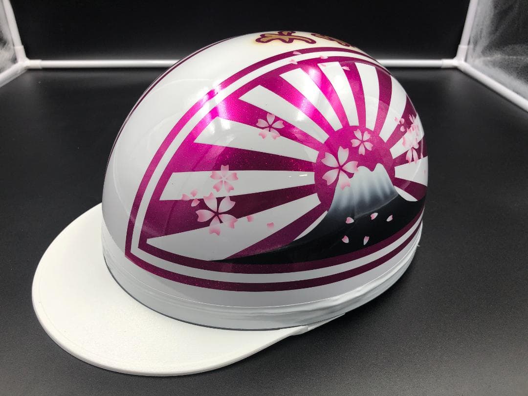 コルク半　カスタム　富士日章　マジック　ホワイトピンクラメ　桜　文字あり