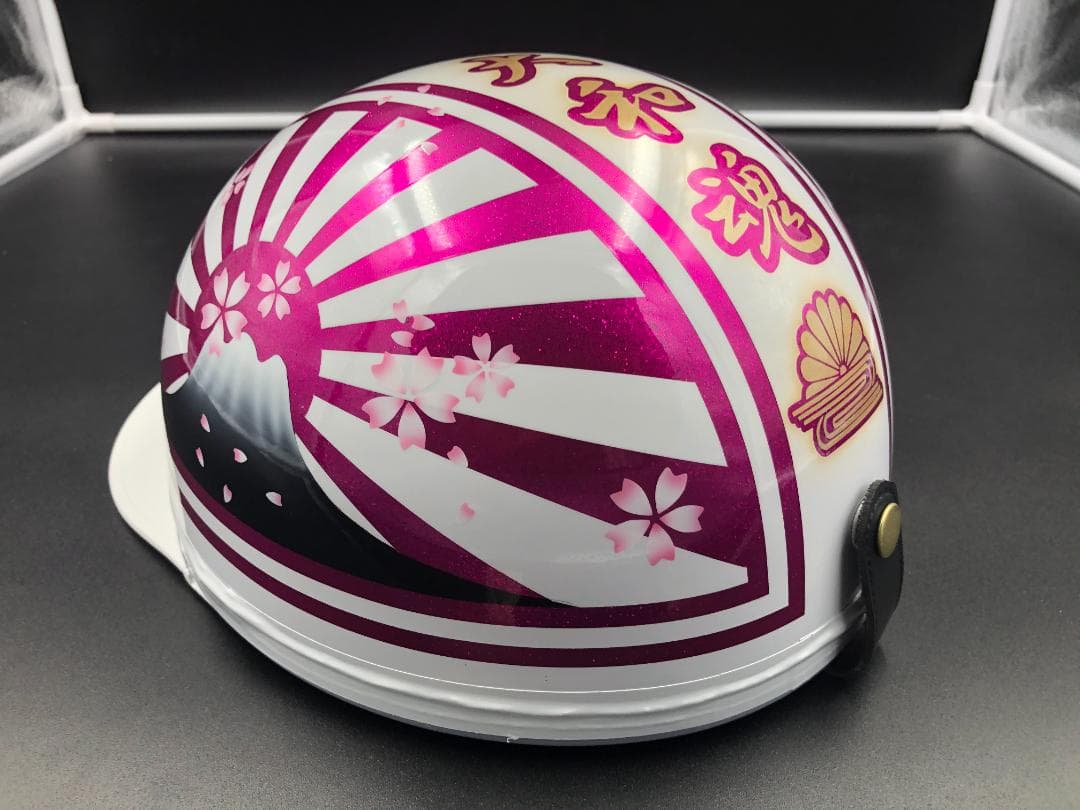 コルク半　カスタム　富士日章　マジック　ホワイトピンクラメ　桜　文字あり