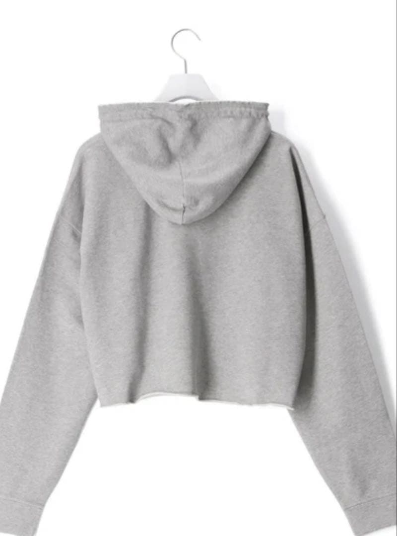 GANNI フード付きクロップドパーカー グレー