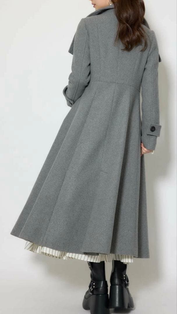 rienda 25オーバーネックシンデレララインコート/レディースロングコート