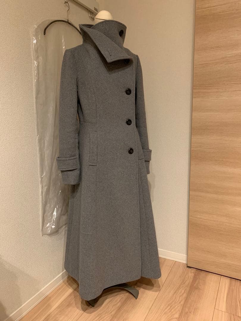 rienda 25オーバーネックシンデレララインコート/レディースロングコート