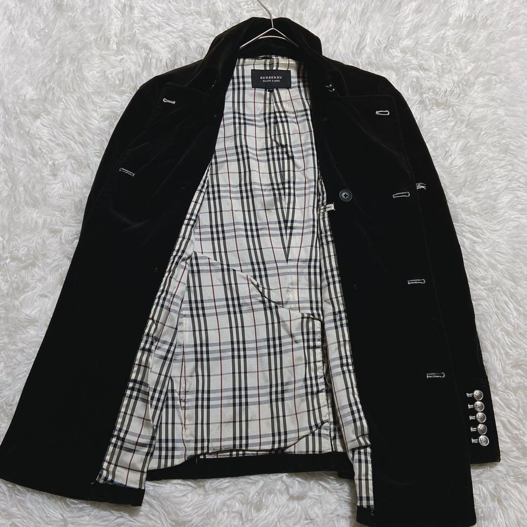 希少⭐️バーバリーブラックレーベル　ナポレオンコーベロア　銀ボタン　ノバチェック