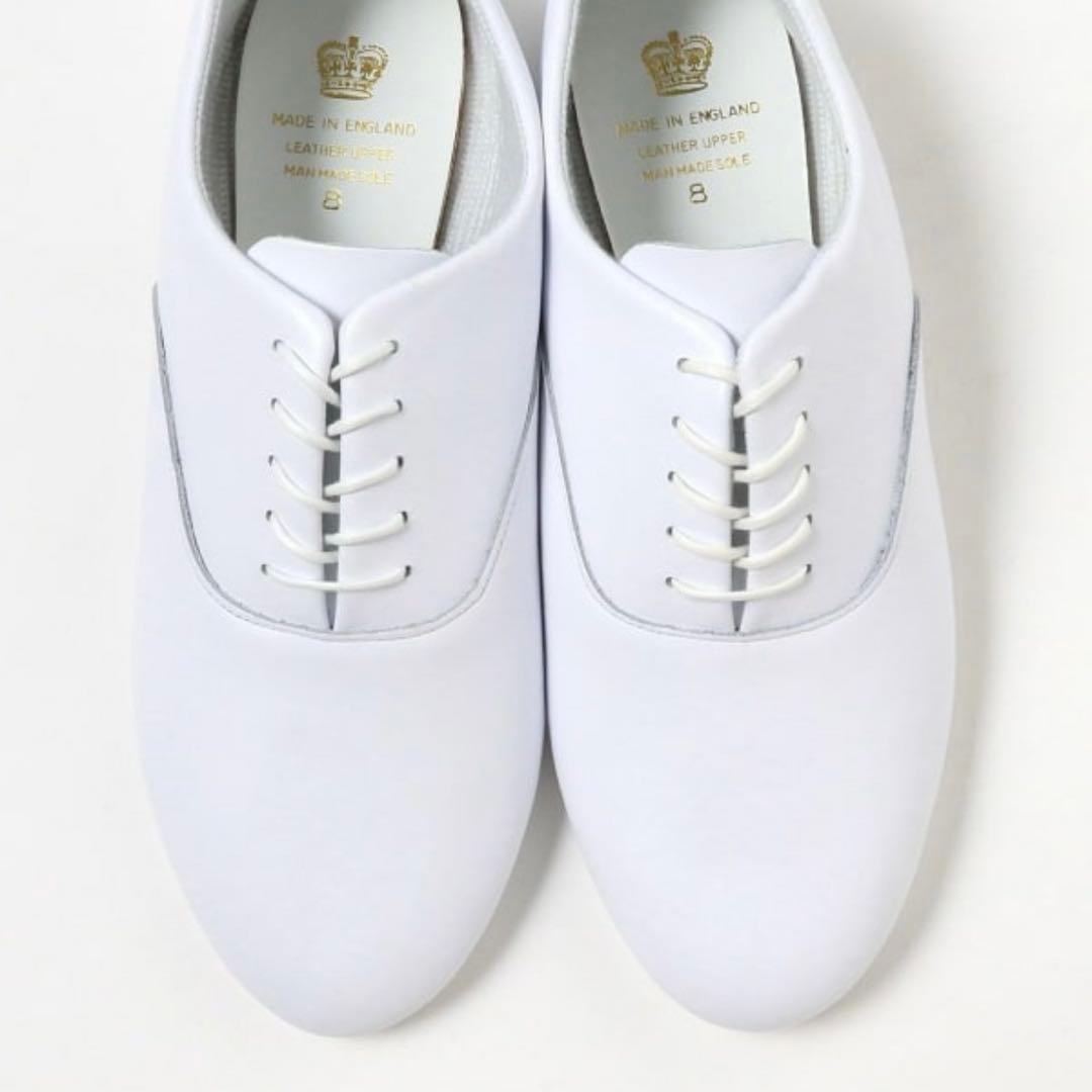 クラウン　ホワイトレザー レースアップシューズ UK6
