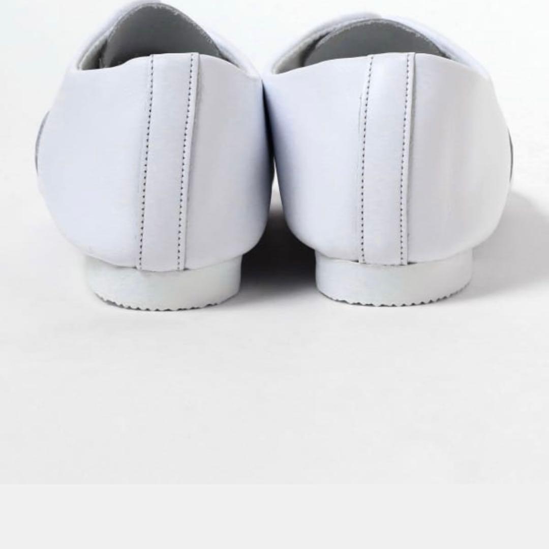 クラウン　ホワイトレザー レースアップシューズ UK6