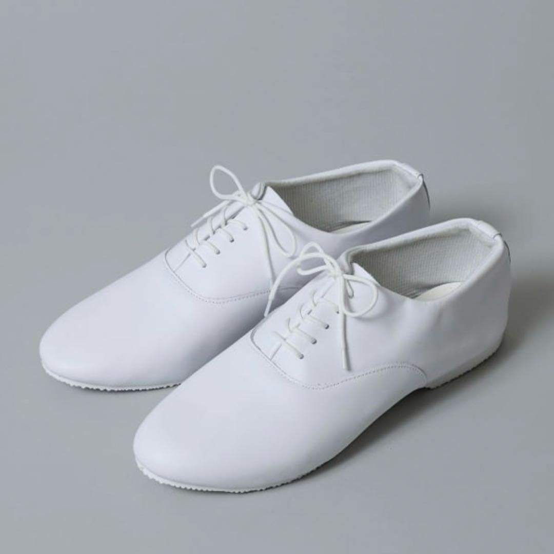 クラウン　ホワイトレザー レースアップシューズ UK6