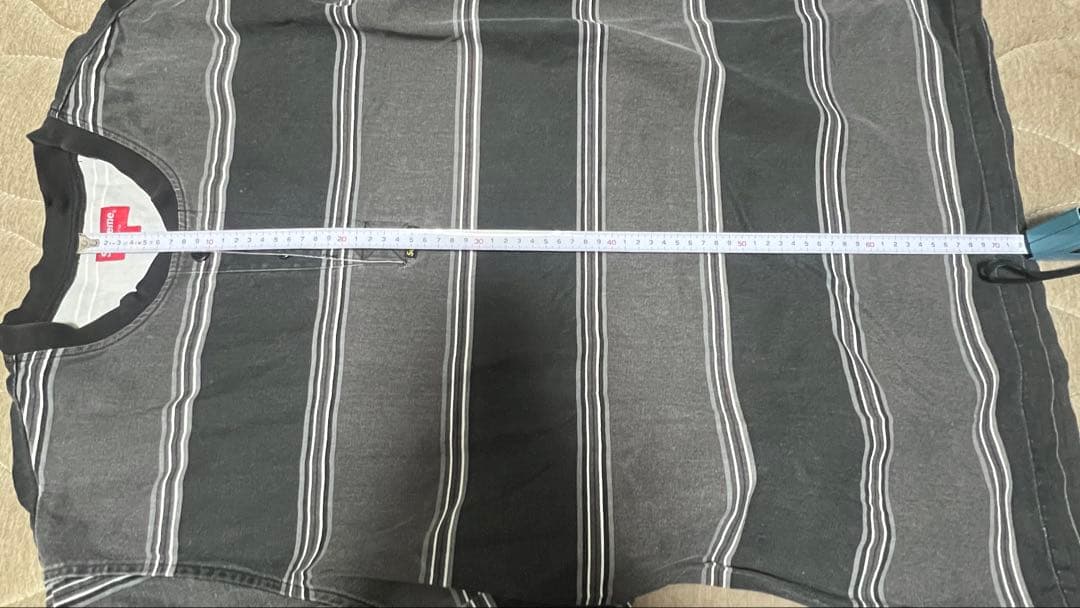 【即完売モデル】Supreme ヘンリーネック ボーダー ロンT Lサイズ