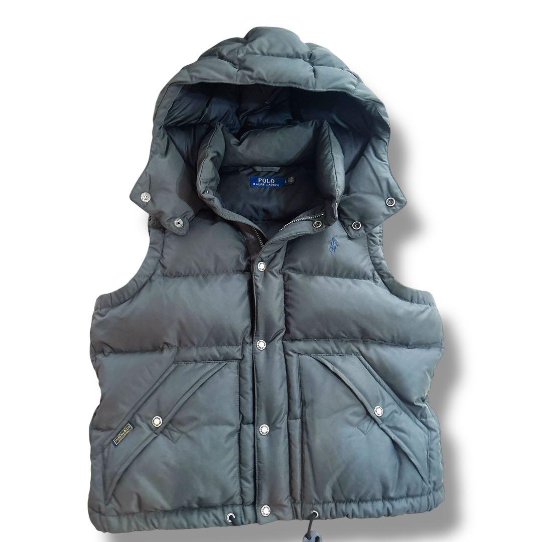 未使用級 ポロラルフローレン クラシカル ダウンベスト ポニー刺繍 ネイビー L