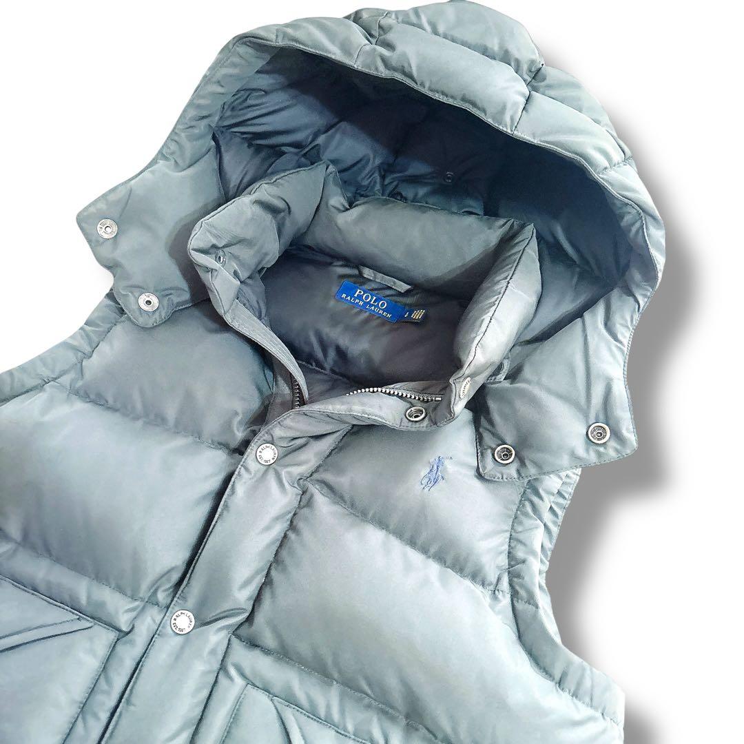 未使用級 ポロラルフローレン クラシカル ダウンベスト ポニー刺繍 ネイビー L