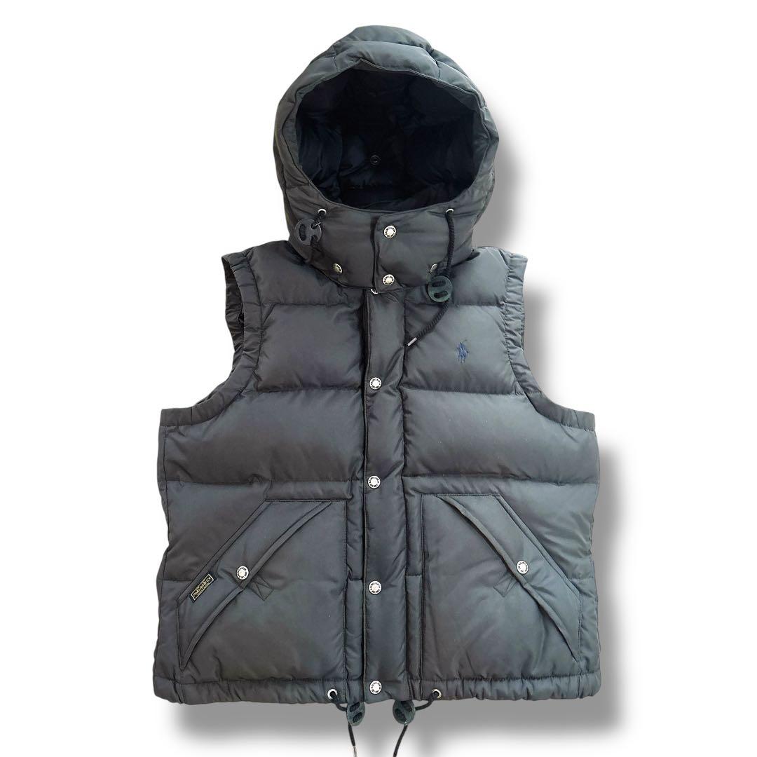 未使用級 ポロラルフローレン クラシカル ダウンベスト ポニー刺繍 ネイビー L