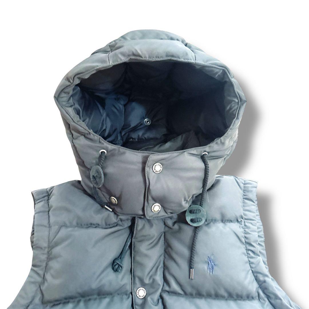 未使用級 ポロラルフローレン クラシカル ダウンベスト ポニー刺繍 ネイビー L