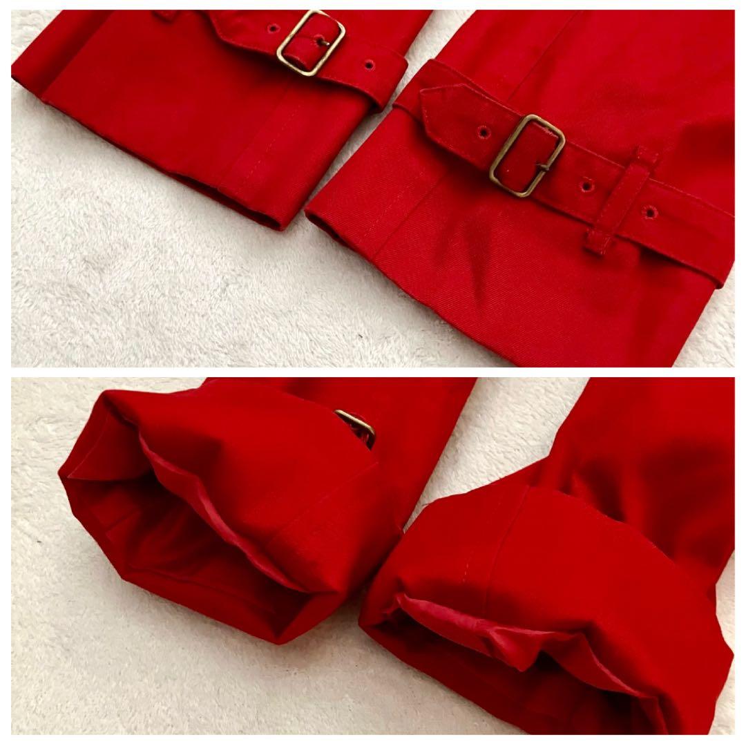 [美品]バーバリーブルーレーベル　トレンチコート　ベルト　裏ノバチェック　レッド