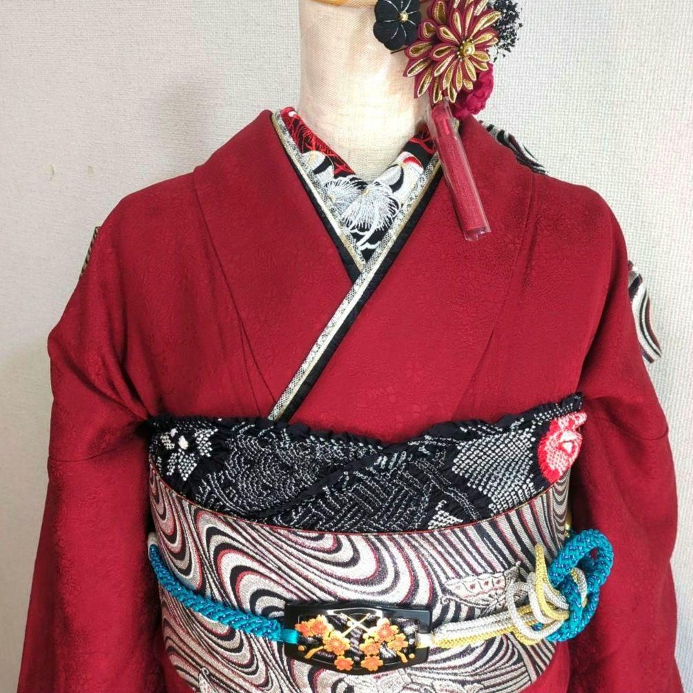 ♦翌日発送♦ 振袖 完全 フルセット 成人式 無地 正絹 赤