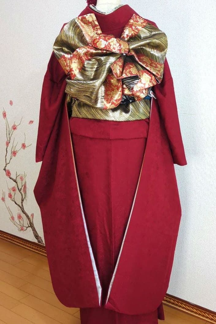 ♦翌日発送♦ 振袖 完全 フルセット 成人式 無地 正絹 赤