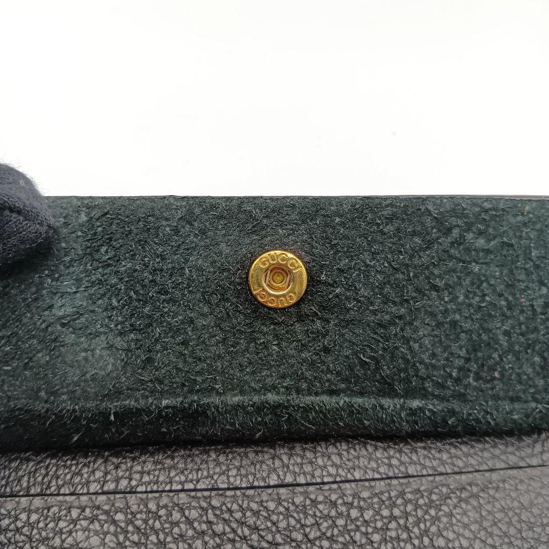 GUCCI グッチ　ブラックレザー 二つ折り財布（K）