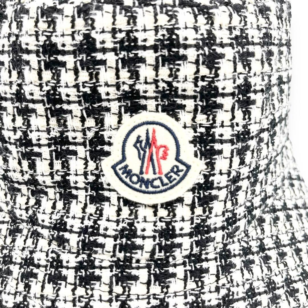 【未使用級】モンクレール　2023SS　ツイード　バケットハット　ロゴワッペン