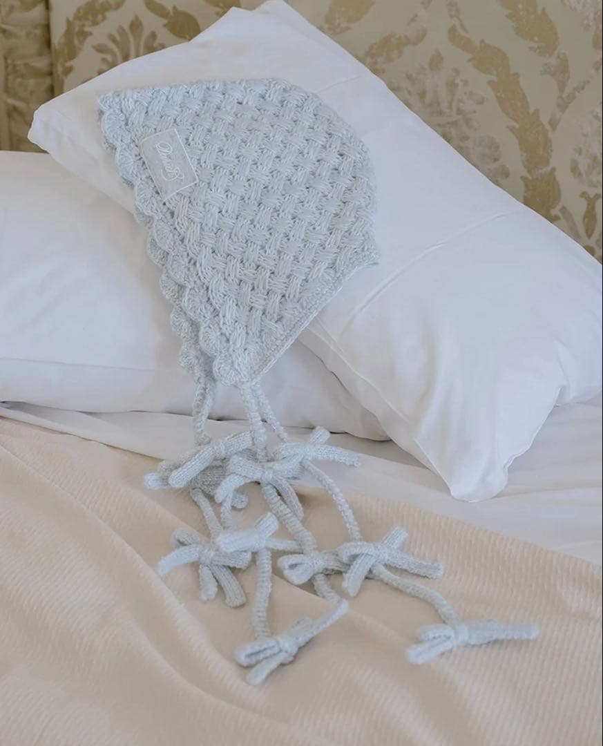 Darich ダーリッチ アントルラックリボンニットボンネット　SAX サックス