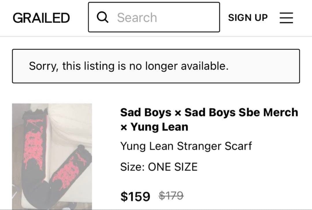 Yung Lean / STRANGER Scarf (クリーニング済)