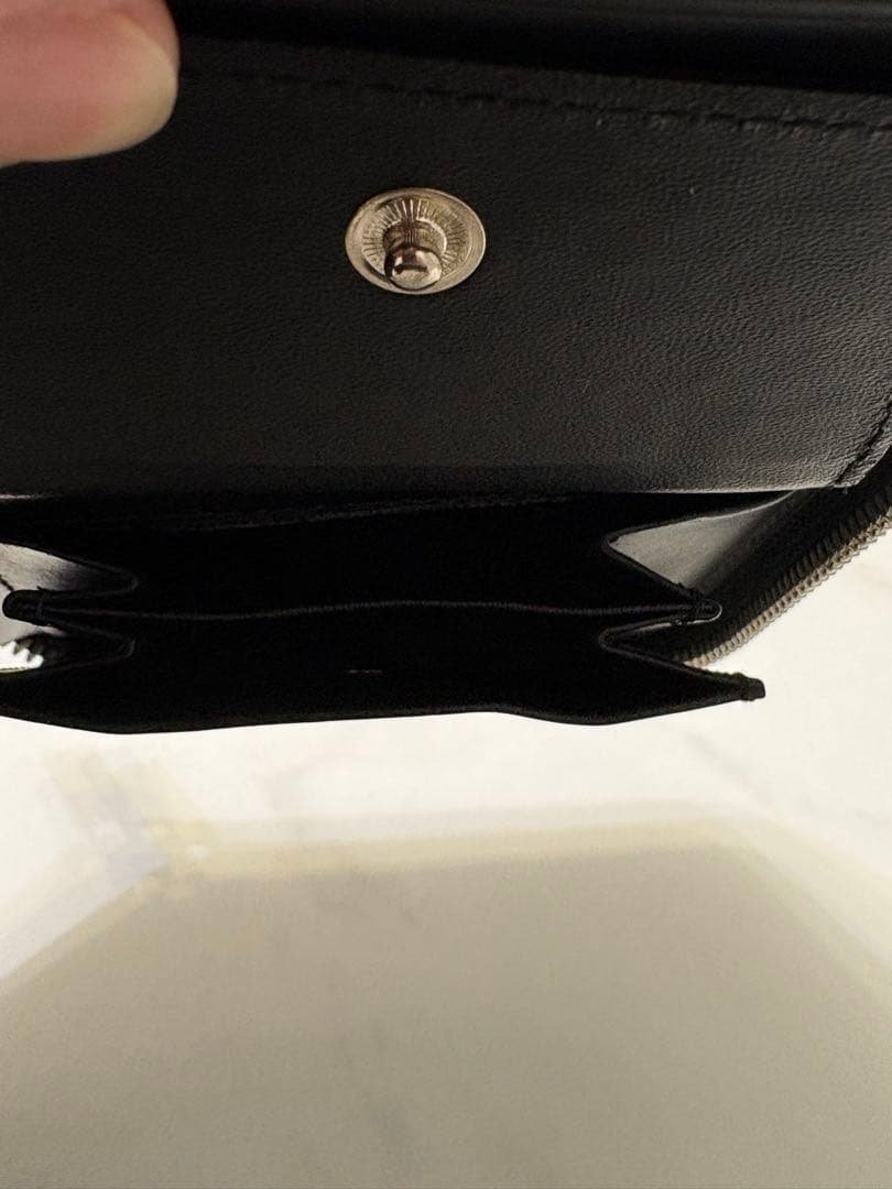 ヨウジヤマモト ブラック レザー 二つ折り財布