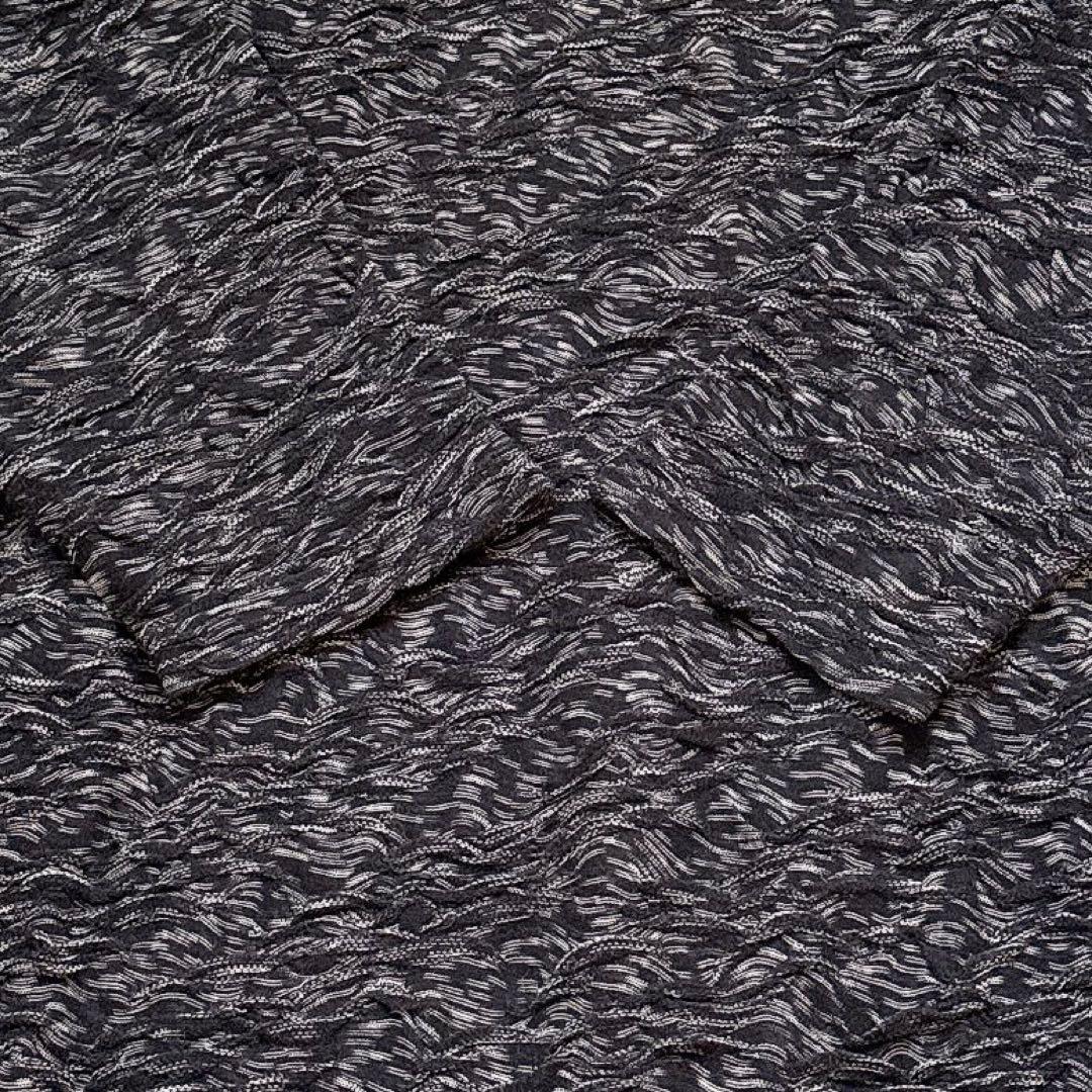 ヨーガンレール　ニットワンピース　ジャガード　モックネック　ブラック　サイズM