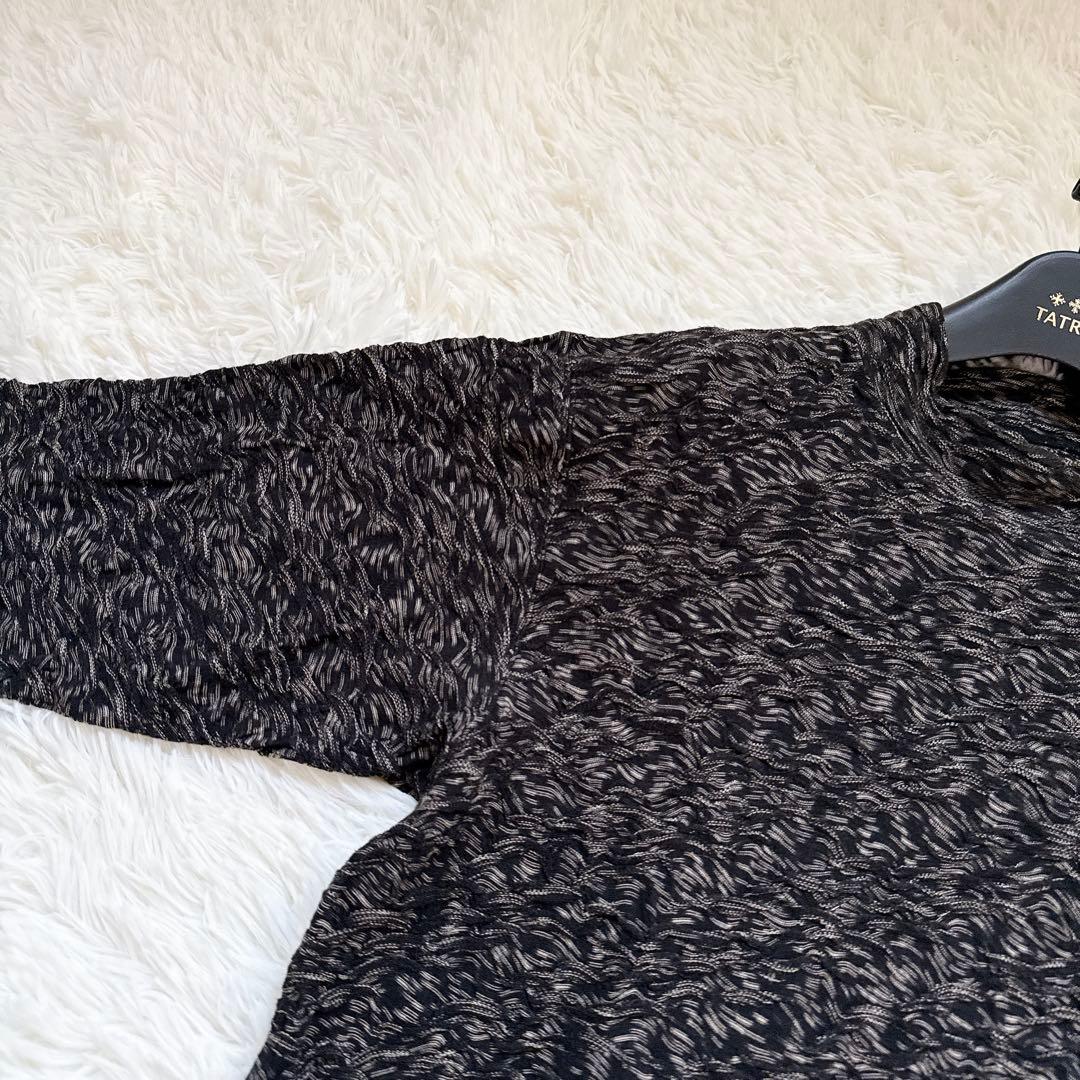 ヨーガンレール　ニットワンピース　ジャガード　モックネック　ブラック　サイズM