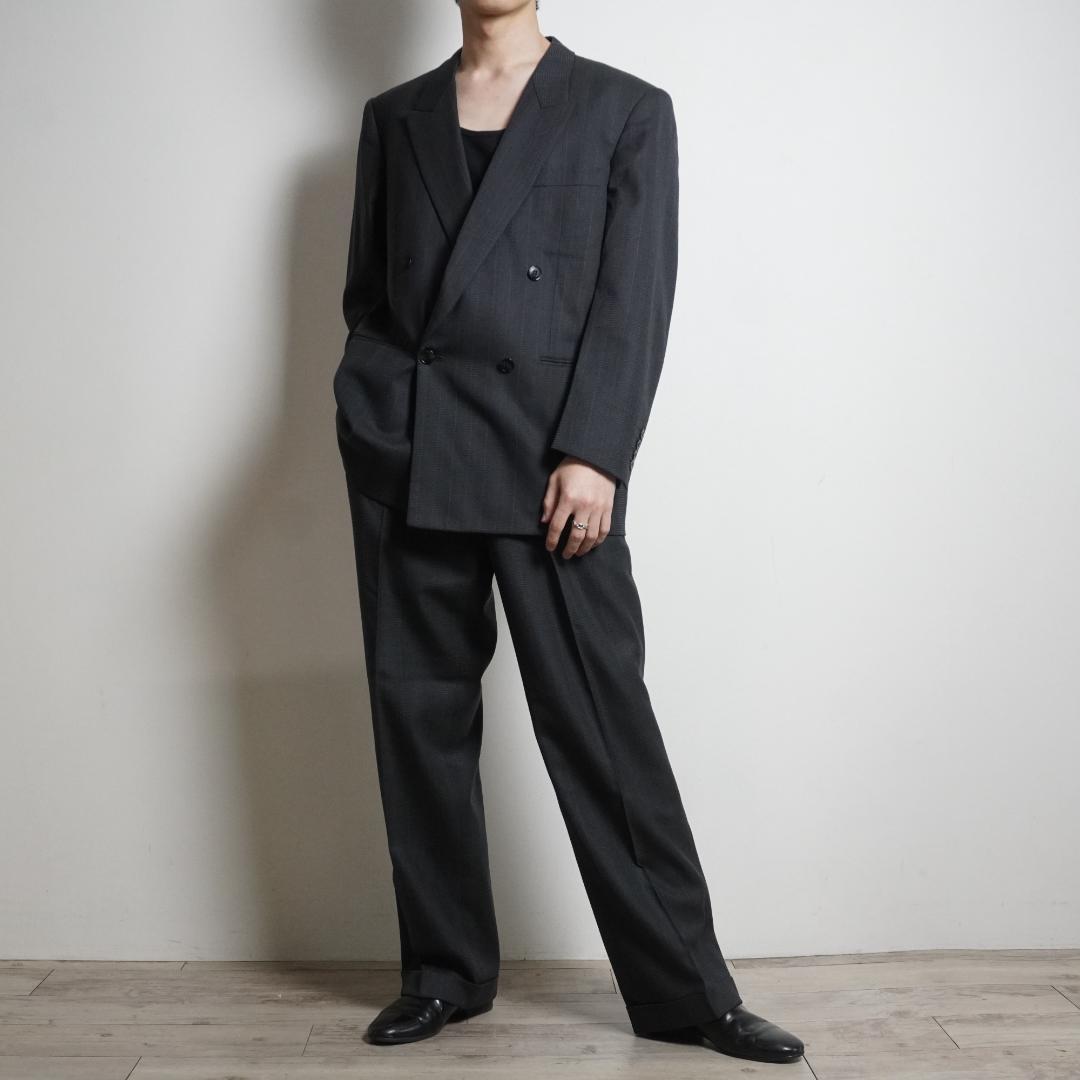 Christian Dior ストライプ柄ダブルセットスーツ グレー/TW366