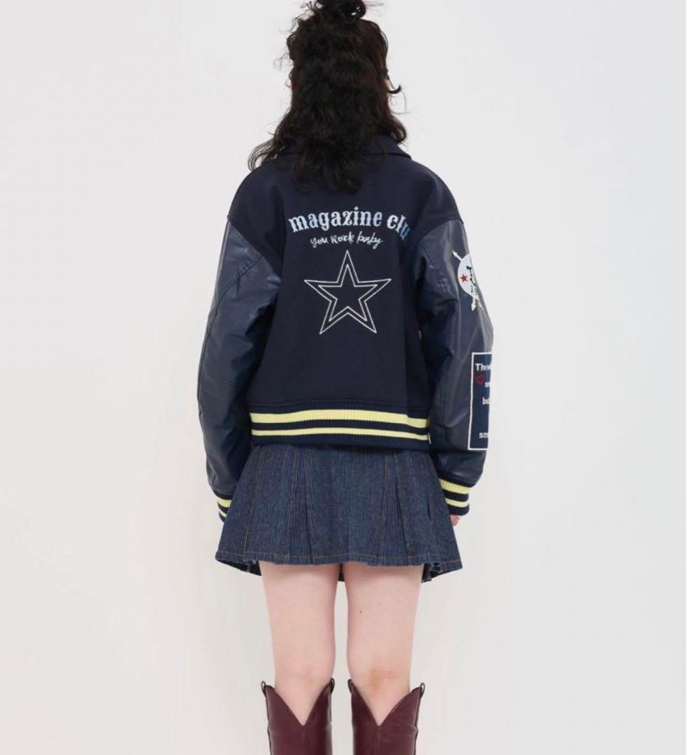 TINAJOJUN オリジナルワッペンスタジャン ネイビー