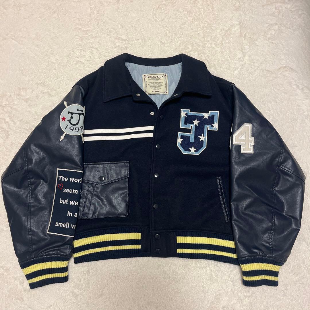 TINAJOJUN オリジナルワッペンスタジャン ネイビー