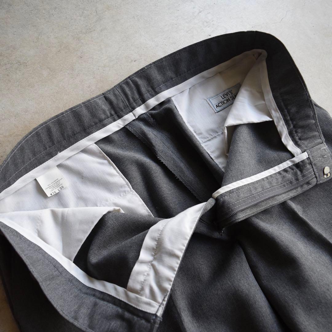 90s リーバイス アクションスラックス グレーW36L30TALONジッパー