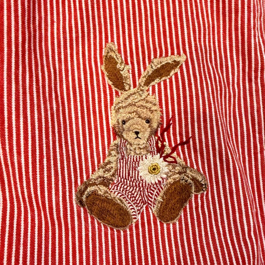 ピンクハウス オーバーオール サロペットオールインワン うさぎ 刺繍 ワッペン