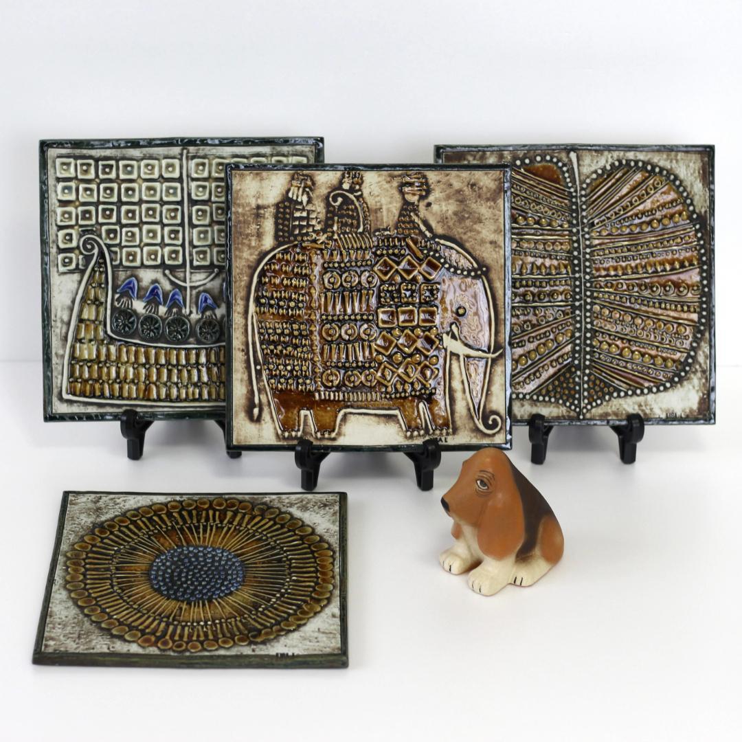 Lisa Larson　リサラーソン　UNIK 陶板 フネ　北欧ヴィンテージ雑貨