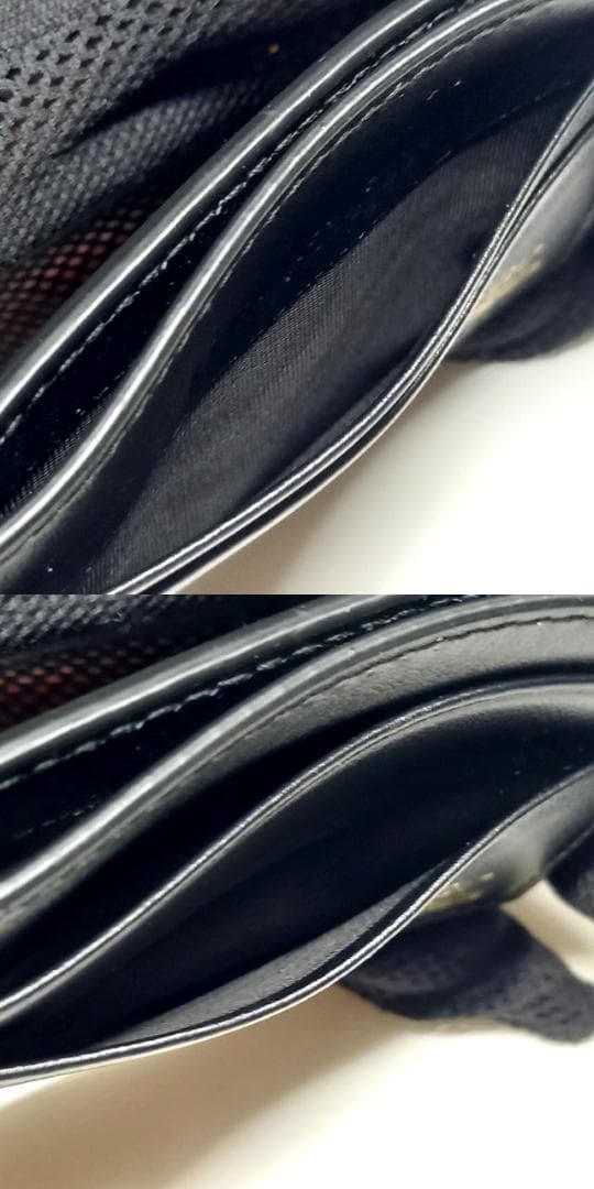 美品 グッチ マネークリップ付き カードケース 札ばさみ レザー ブラック ロゴ