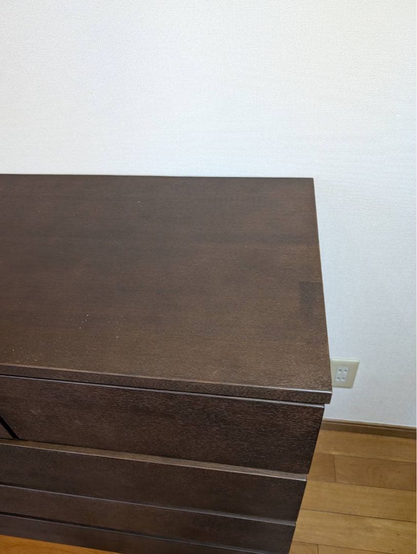 ■送料込■無印 MUJI 木製4段 チェスト 収納 ブラウン たんす 衣類収納
