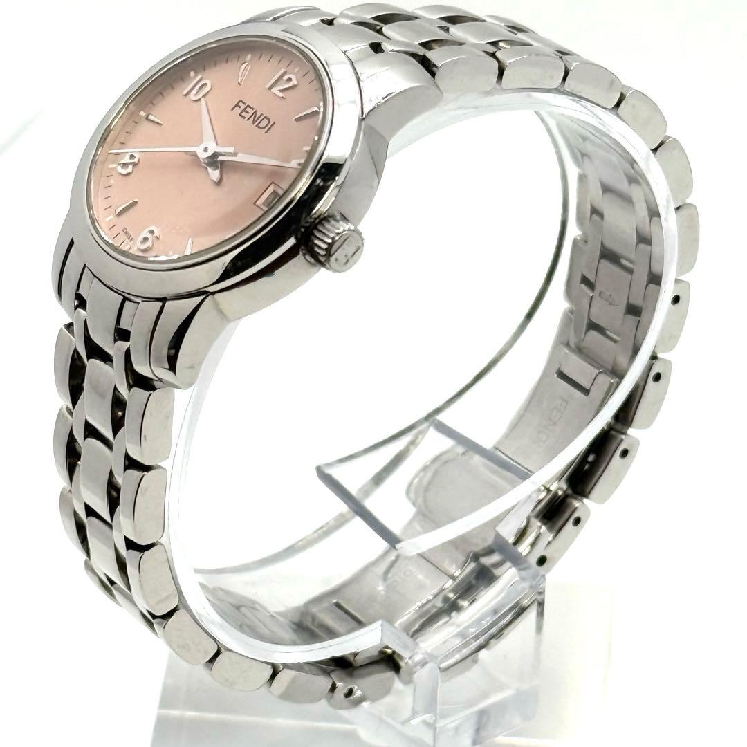 【稼働】FENDI 2100L 腕時計 ピンク レディース クォーツ デイト