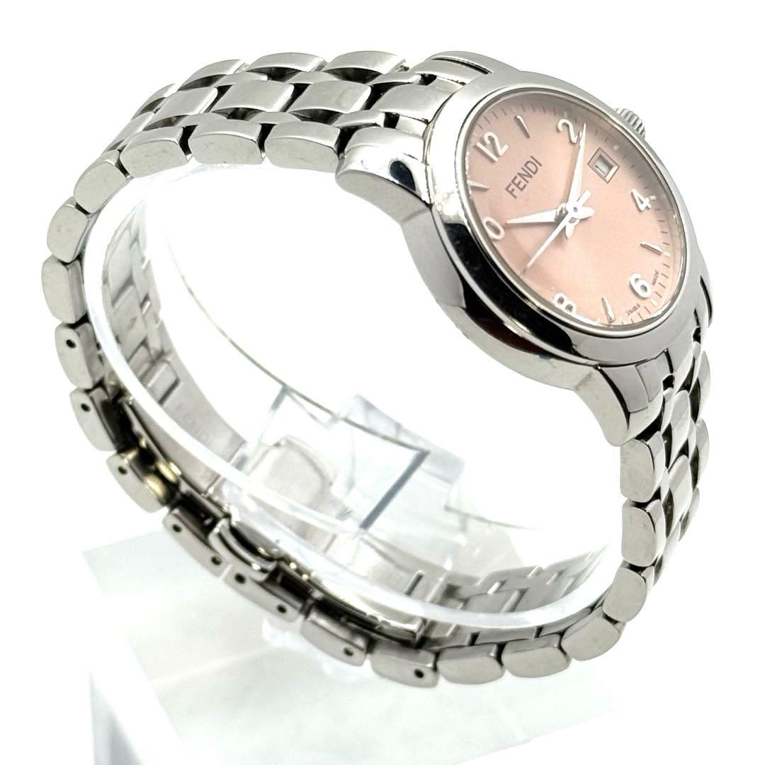 【稼働】FENDI 2100L 腕時計 ピンク レディース クォーツ デイト