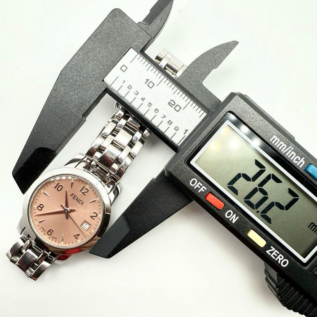 【稼働】FENDI 2100L 腕時計 ピンク レディース クォーツ デイト