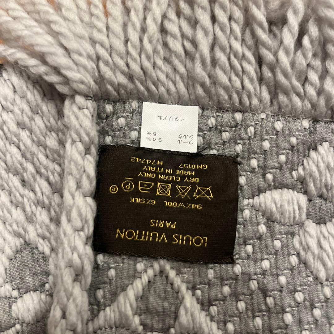 Louis Vuitton グレー マフラー M74242
