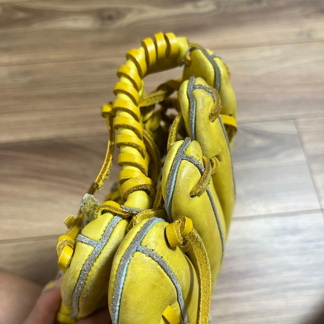 ハム太郎さん専用　ハイゴールド　イエロー レザー 軟式グローブ