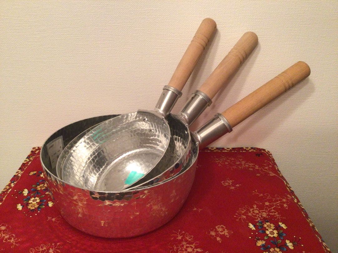 大丸購入プロ用 国産品 本手打ち片手鍋 雪平鍋 行平鍋 5/6/7寸 3点セット