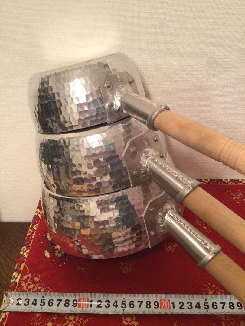 大丸購入プロ用 国産品 本手打ち片手鍋 雪平鍋 行平鍋 5/6/7寸 3点セット