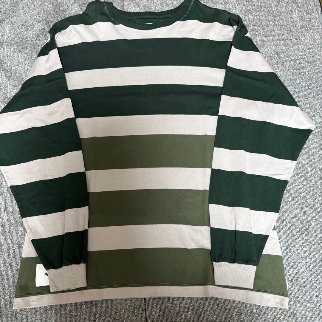 WTAPS 22SS LANE ボーダー L/S COTTON GREEN M
