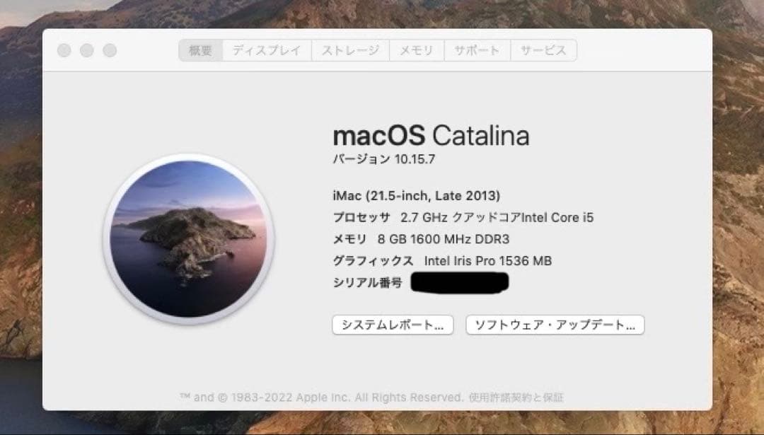 Macデスクトップ iMac 21.5inch late2013 core i5 8gb 1TB