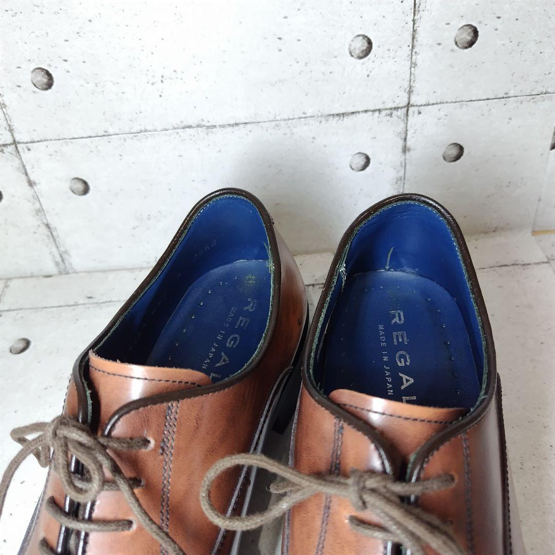 【美品】 リーガル REGAL W61 ストレートチップ 茶 24.5cm